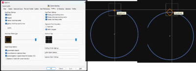 AutoCAD snap magnet settings in the Drafting tab