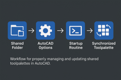 AutoCAD shared toolpalette update process flowchart