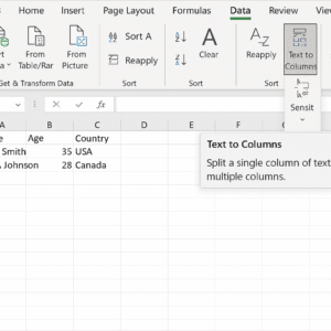 Text to Columns feature in Excel for formatting fix