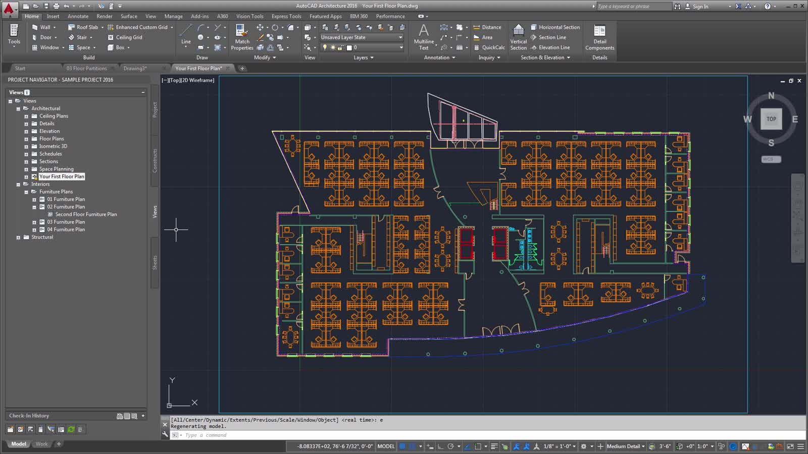 AutoCAD Architecture floor plan design interface