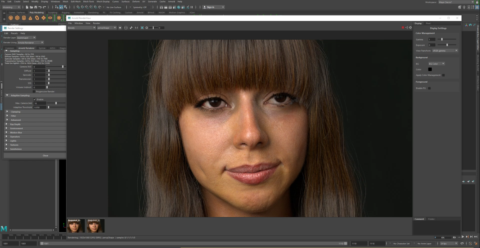Arnold material and lighting setup