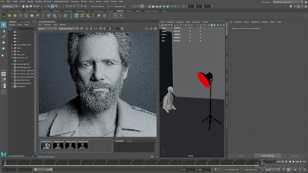 Arnold photorealistic rendering results