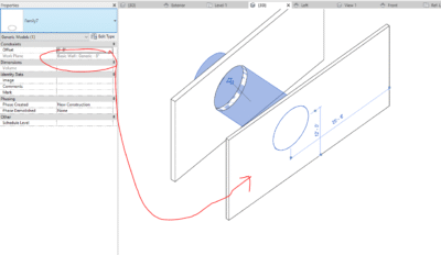  Misaligned void cutting through the wrong host in a multi-wall setup in Revit.