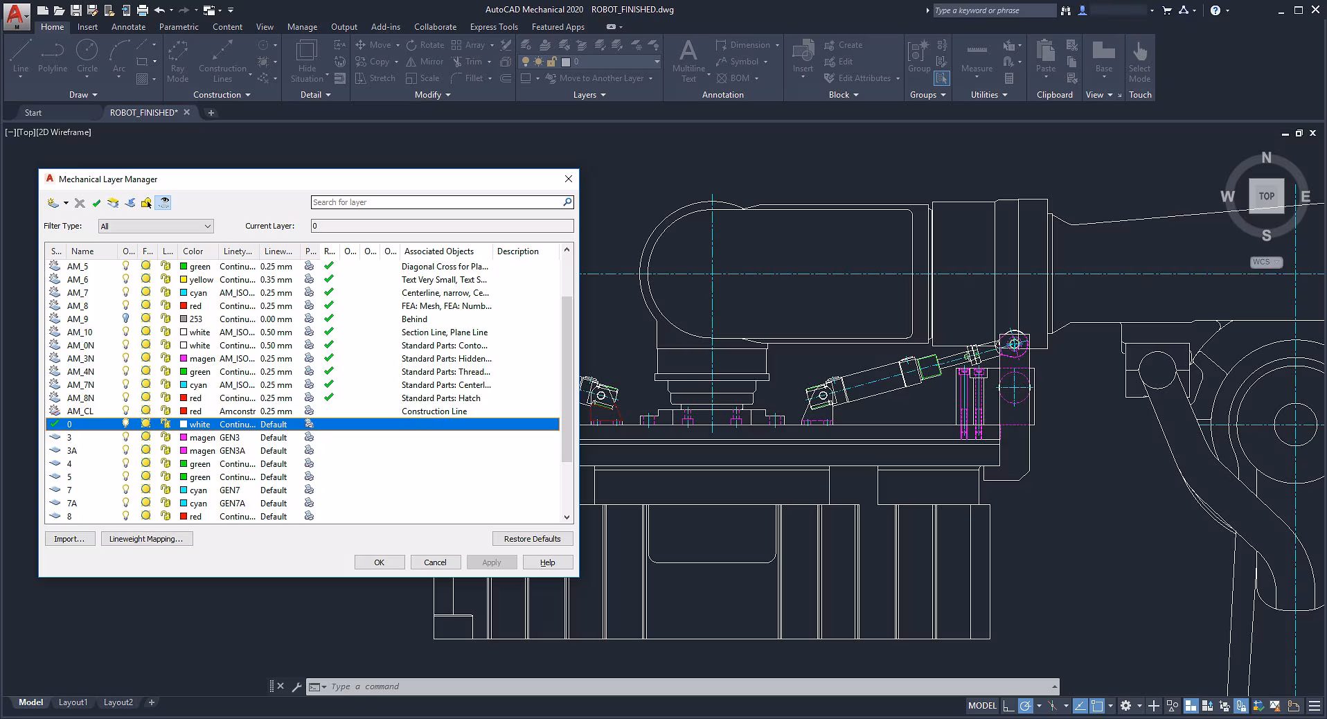 AutoCAD Mechanical user interface and drafting tools