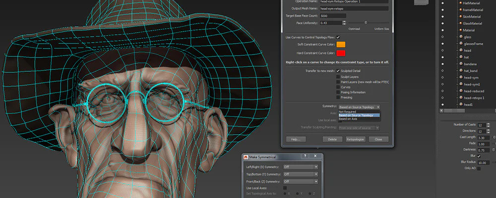 Mudbox digital sculpting interface and tools