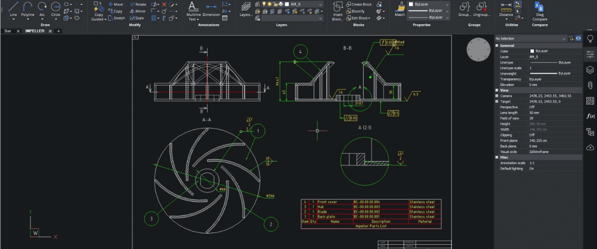 AutoCAD Mechanical documentation and BOM generation